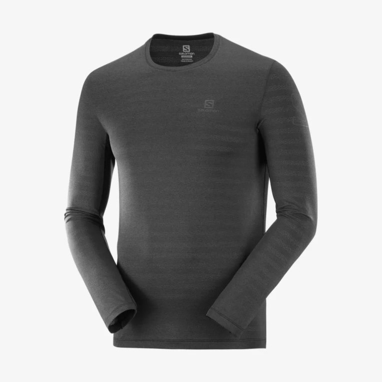 Salomon Outline Long Sleeve Tricko Panske Čierne | SK 8GKVUB